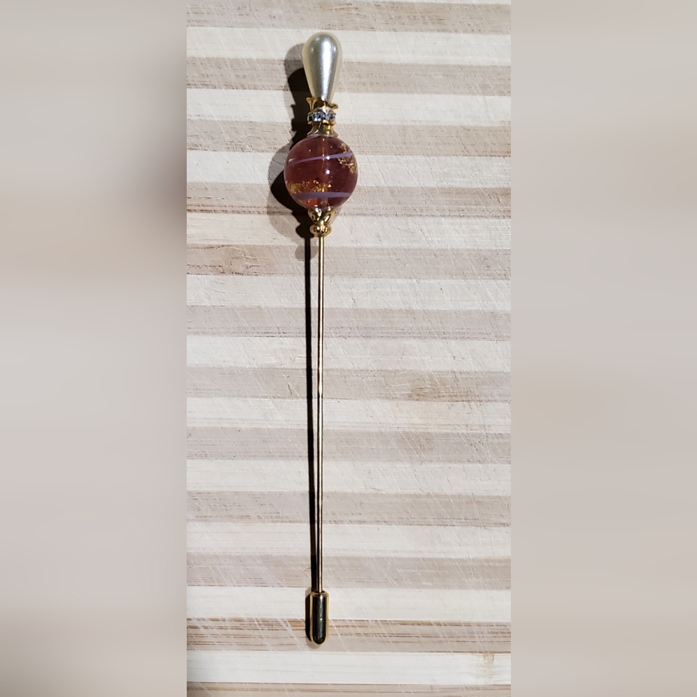 Vintage Venetian Murano Glass Hat Pin